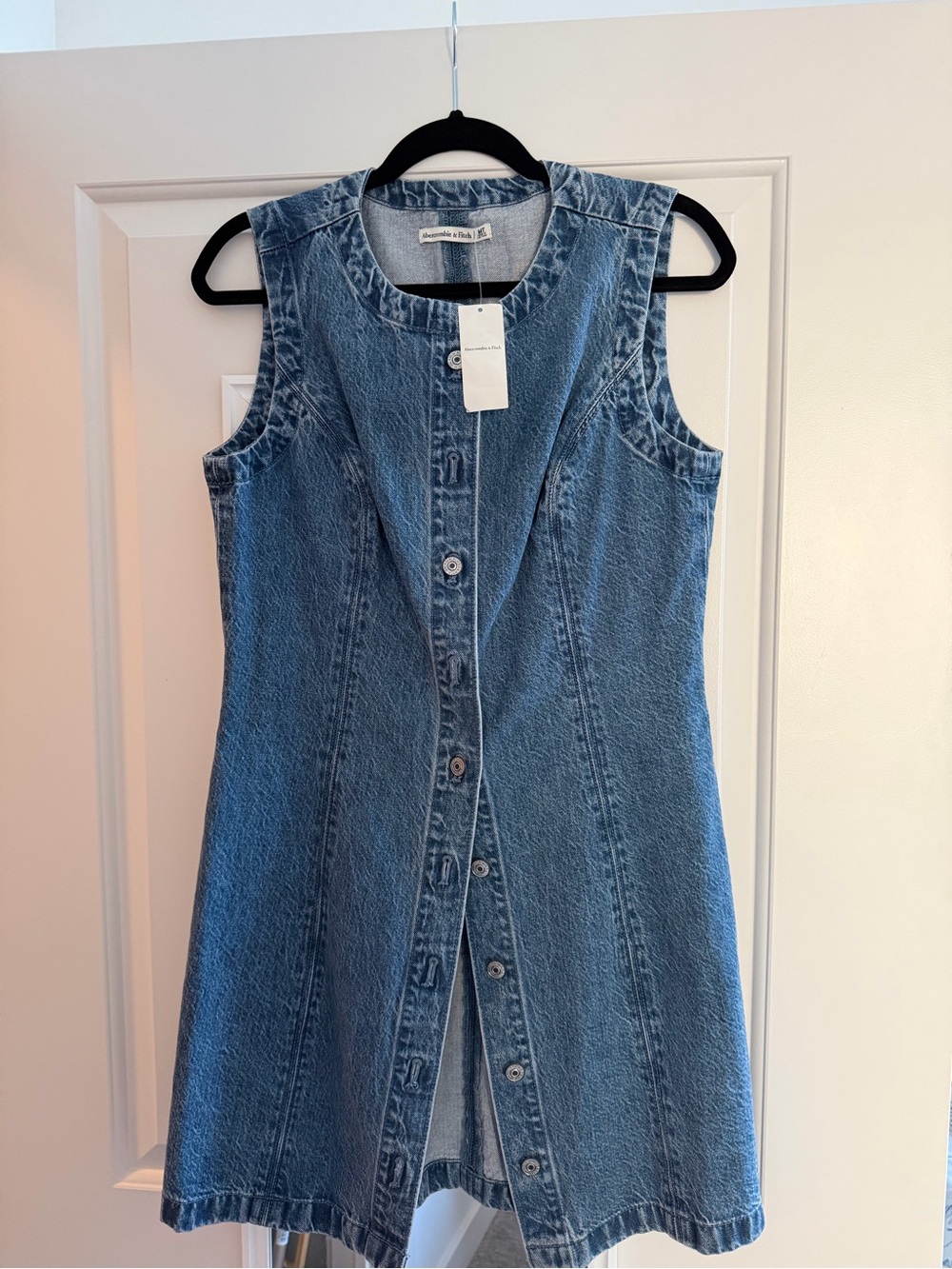 Abercrombie & Fitch Light Blue Denim Button-Front Top